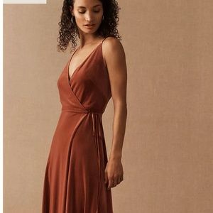 Jenny Yoo Andi Wrap Velvet Dress in English Rose